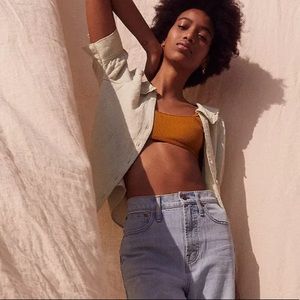 Madewell Linen-Blend Peter Pan Collar Shirt